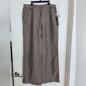 Will Smith Linen Taupe Size 12 Pants Casual Work Business Travel Trousers NWT